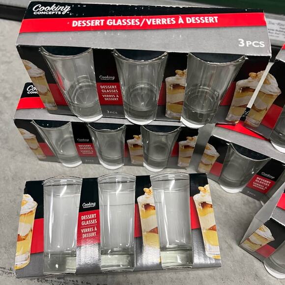 Set of 6 | Cooking Concepts Dessert Glasses | 3-Piece Packs (Total 18 Glasses) - Picture 2 of 2